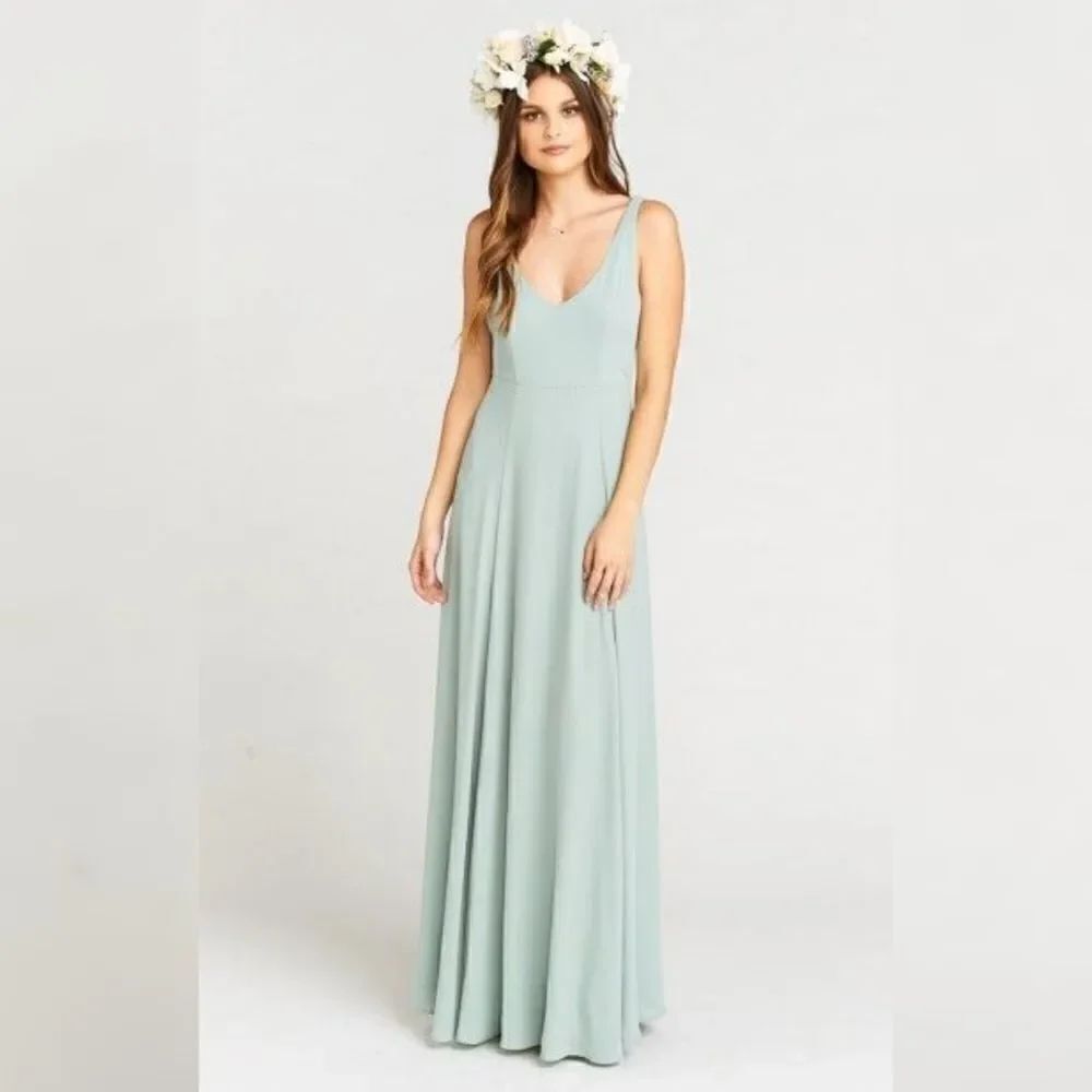 SHOW ME YOUR MUMU Jen V Neck Fitted Maxi Dress in